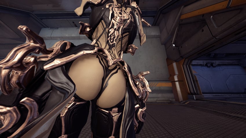 1girls 3d ass ass_focus back_view big_ass black_panties black_stockings close-up game_cg mesa_(warframe) mesa_prime_(warframe) panties robot_girl screencap screenshot stockings thick_thighs warframe warframefun