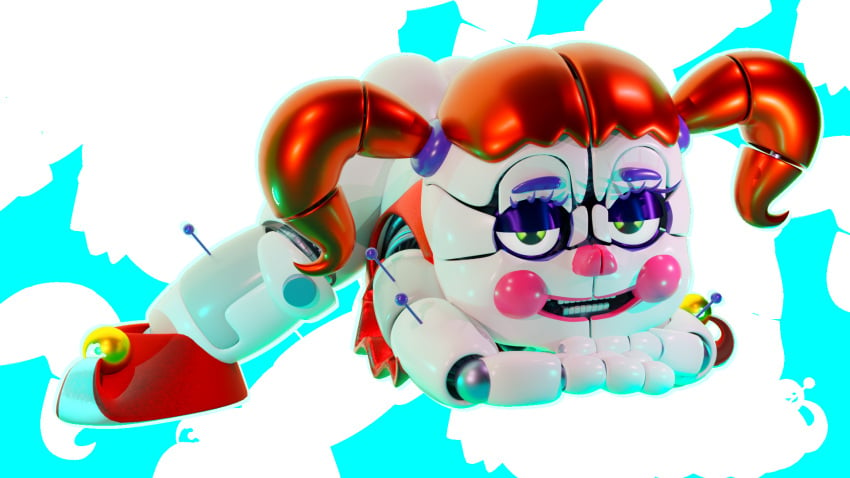 3d 3d_(artwork) ass ass_up baby_(fnafsl) blender blender_(software) circus_baby circus_baby_(fnaf) circus_baby_(original) female female_only five_nights_at_freddy's five_nights_at_freddy's:_sister_location footwear full_color green_eyes hi_res legs_apart looking_at_viewer lying_on_floor m0nk3y no_penetration orange_hair pussy robot robot_girl scottgames sister_location solo solo_female vagina zxxxarts