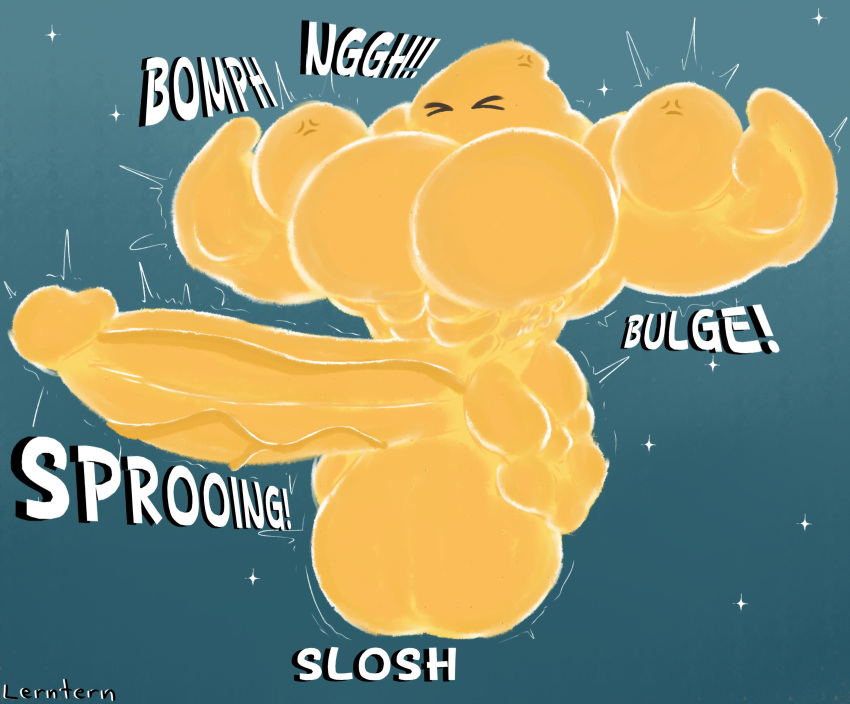 1boy abs balls biceps big_balls big_pecs cock huge_balls huge_cock huge_pecs large_balls large_pecs lerntern luma male male_only mario_(series) motion_lines muscular muscular_male nintendo non-human onomatopoeia pecs penis solo sound_effects super_mario_galaxy toony video_games