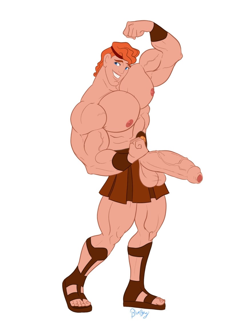 1boy abs artist_signature balls ballsack bara beefy biceps big_chest big_cock big_pecs big_penis blue_eyes blueboybara boner bulging_biceps caucasian caucasian_male demigod disney erect_penis erection flexing foreskin gay greek_mythology hard_on hercules_(character) hercules_(disney) huge_chest huge_cock huge_pecs human hyper_genitalia hyper_penis intact looking_at_viewer male male_nipples male_only manly muscle_growth muscles muscular_male orange_hair partially_retracted_foreskin pecs penis penis_out posing scrotum smooth_chest smooth_skin testicles thick_thighs uncut veiny_muscles veiny_penis