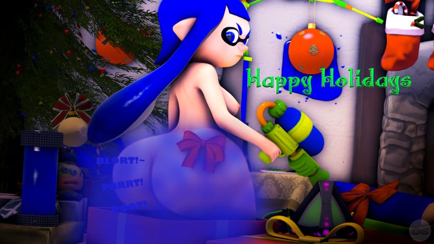 1girls 3d angry angry_face annoyed ass ass_focus big_ass blue_eyes blue_hair bow bow_ribbon breasts bubble_butt dat_ass edit fart fart_cloud fart_fetish female gift hand_on_ass hand_on_butt highres hips huge_ass inkling inkling_girl large_ass looking_at_viewer looking_back nintendo nipples nude ornament pointy_ears public shortstack small_breasts smelly_ass solo solo_female source_filmmaker splatoon stockings superstreamteam tentacle tentacle_hair watermark weapon wide_hips