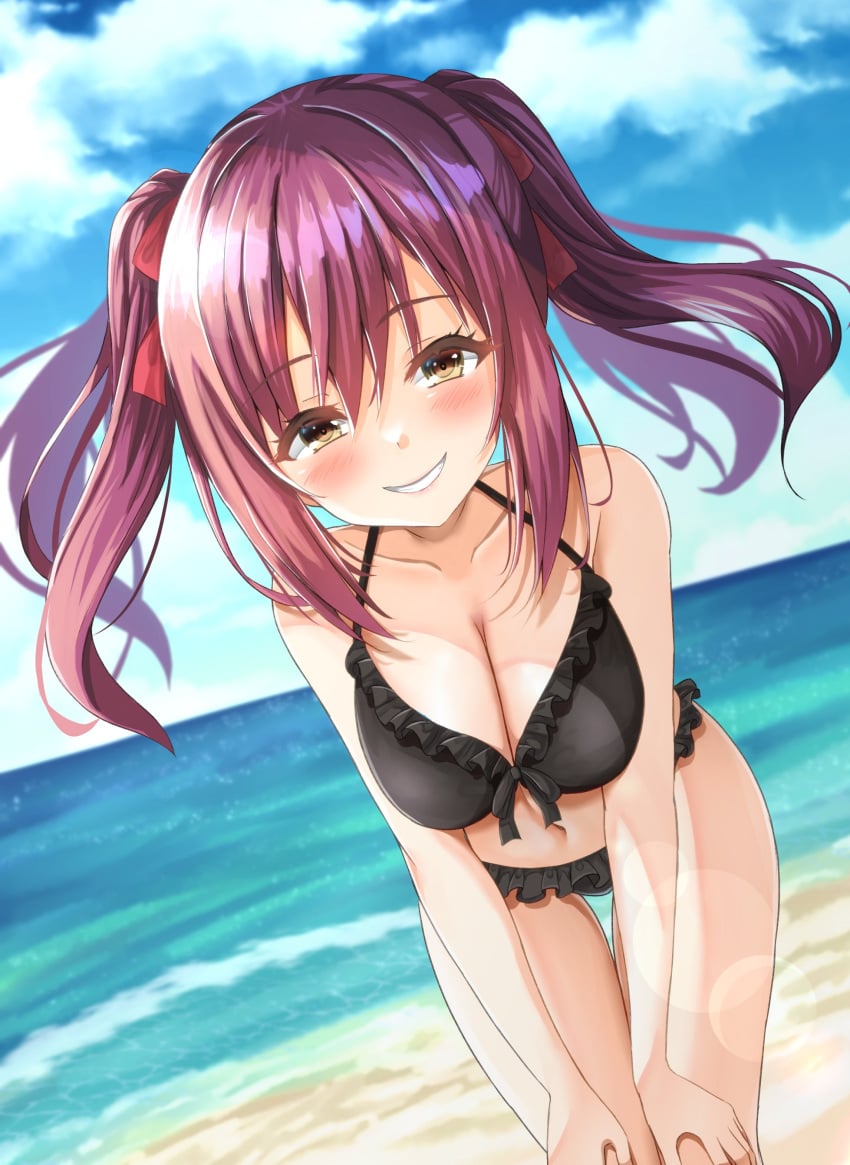 1girls amasawa_ichika beach blush blush_lines blushed blushes blushing classroom_of_the_elite eye eye_open eyes female female_only females_only hair looking_at_viewer no_penetration no_penis no_sex no_visible_genitalia no_visible_nipples open_eyes safe safe_for_work smile smiling_at_viewer youkoso_jitsuryoku_shijou_shugi_no_kyoushitsu_e