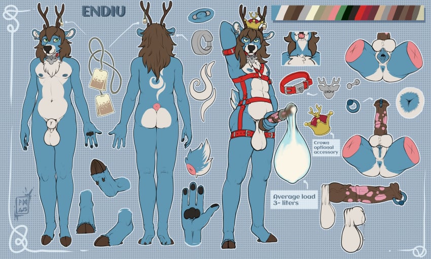 absurd_res animal_genitalia animal_penis antlers balls blep blue blue_nipples bodily_fluids cervine clitoris clitoris_piercing clothing collar condom crown cum cuntboy deer dress endiu equine_genitalia equine_penis excessive_cum excessive_genital_fluids filled_condom full-package_cuntboy genital_fluids genital_piercing genitals handpaw harness headgear herm hermaphrodite hi_res hooves horn intersex male maleherm mammal model_sheet multi_genitalia munsu name_tag nipple_piercing nipples paws penis penis_piercing piercing prince_albert_piercing pussy sexual_barrier_device shapeshifter sheath tea_bags tongue tongue_out wet