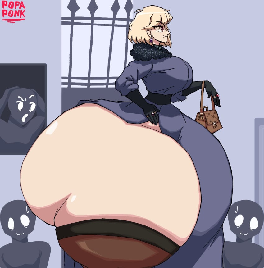 1girls ass bare_ass big_ass big_butt big_thighs blonde_hair bottom_heavy bubble_ass bubble_butt dress exhibitionism fat_ass female female_focus giant_ass gigantic_ass huge_ass huge_butt huge_thighs hyper hyper_ass hyper_butt hyper_hips hyper_thighs isabelle_(popa) massive_ass popa_nsfw revealing_clothes round_ass thick_ass thick_hips thick_thighs thighhighs wide_hips