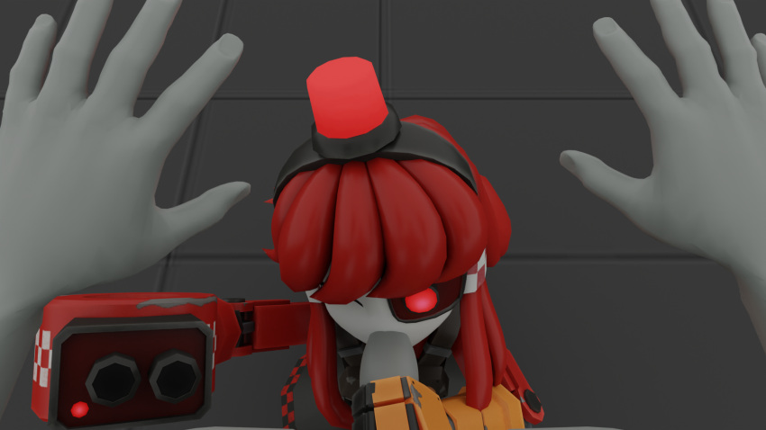 3d 3d_(artwork) 3d_model blowjob horny_female male_pov mimi_sentry multicolored_eyes oral outside pov red_hair reverse_forced_oral robot_girl sentry_(team_fortress_2) sentry_turret source_filmmaker sucking_tip tagme team_fortress_2 tf2 valve valve_(company) weapon