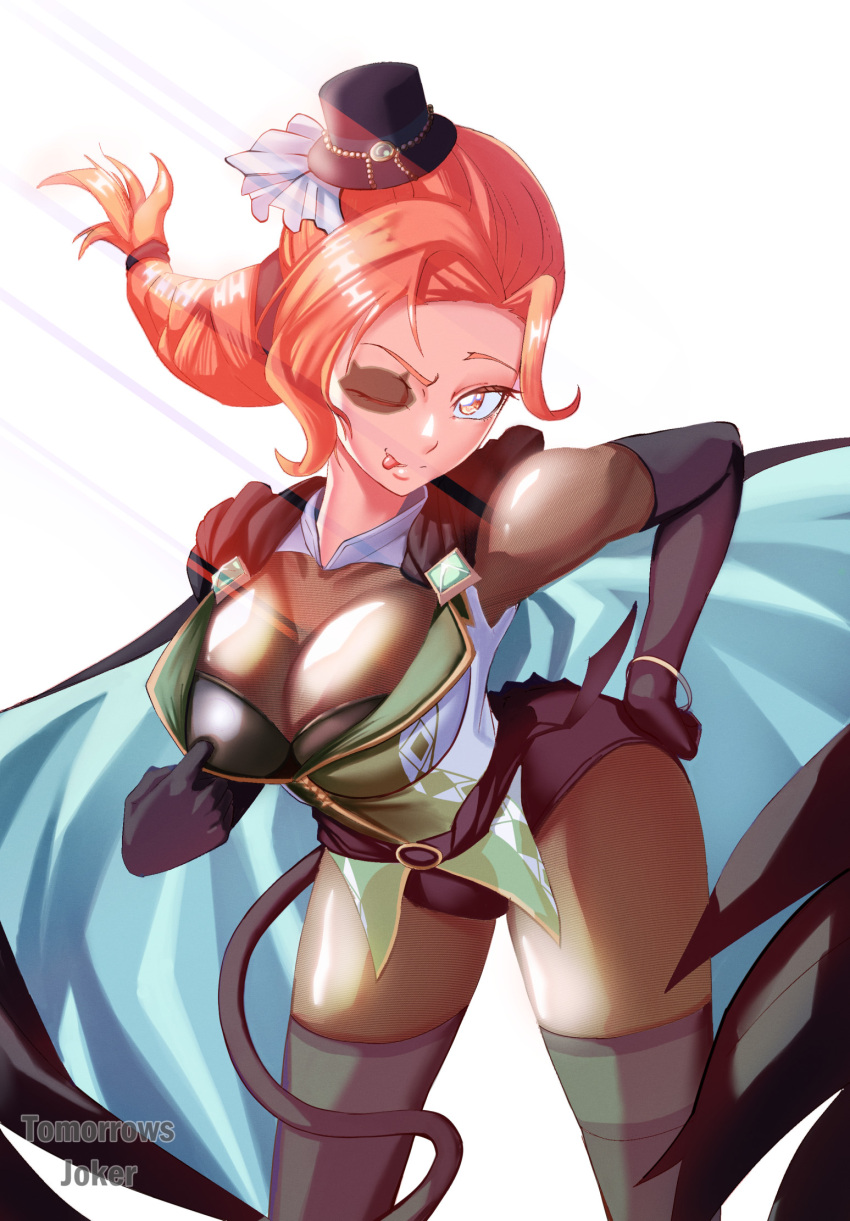 1girls :p alternate_costume ass breasts cath_(fire_emblem) cath_(thief)_(fire_emblem) cleavage female female_only fire_emblem fire_emblem:_the_binding_blade fire_emblem_heroes flashing hand_on_hip large_breasts licking_lips nintendo official_alternate_costume one_eye_closed orange_eyes orange_hair smile solo teasing thighs tomorrowsjoker tongue_out