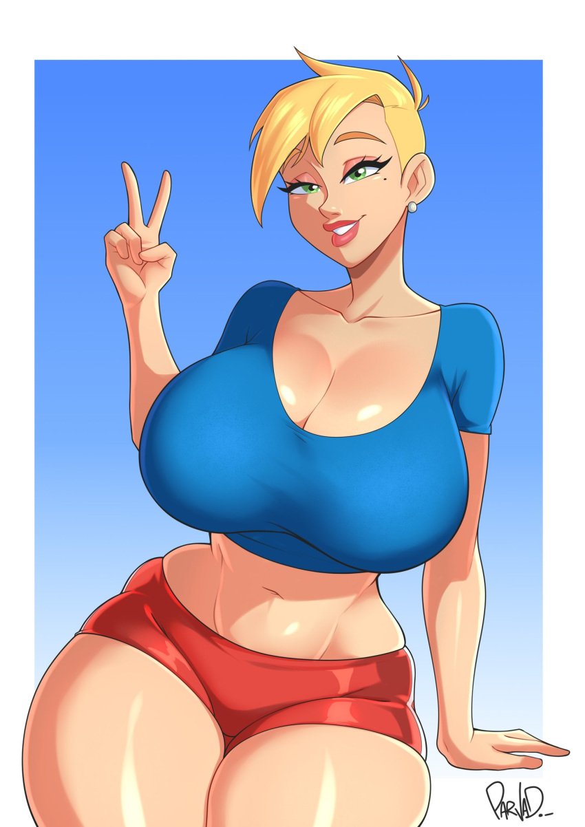 1girls blonde blonde_female blonde_hair blonde_hair_female cameltoe cleavage curvy erect_nipples female gigantic_breasts green_eyes green_eyes_female huge_areolae huge_ass iacolare jacogram lyza_(jacogram) original original_character parvad puffy_nipples short_hair short_hair_female thick_lips voluptuous wide_hips yellow_hair