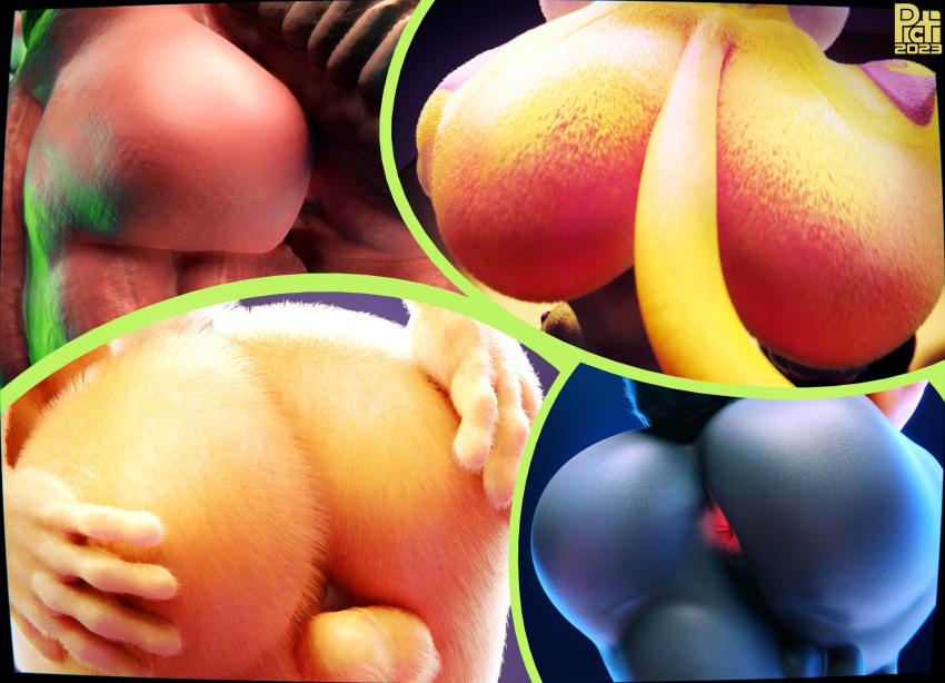 3d anus ass balls collage genitals hi_res picti tagme tail