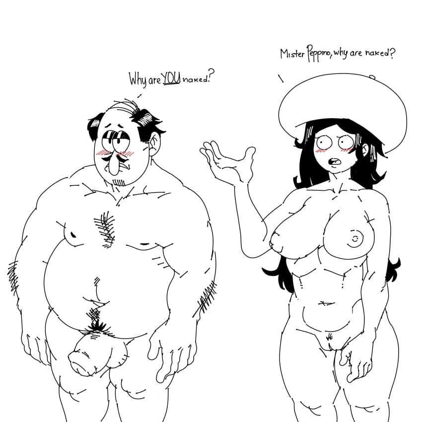 1boy 1boy1girl 1girls artist_request balding big_belly big_breasts blush comb-over comb_over curvy curvy_female dialogue embarrassed fat fat_man female flaccid_penis grammatical_error hairy hairy_penis hairy_pussy huge_cock line_art male mushroom mushroom_girl mushroom_toppin naked naked_female naked_male nipples nude nude_female nude_male obese obese_male overweight overweight_male penis peppino_spaghetti pizza_tower pussy rule_63 spot_color straight toppin_gals toppin_gals_minus8 uncensored unknown_artist