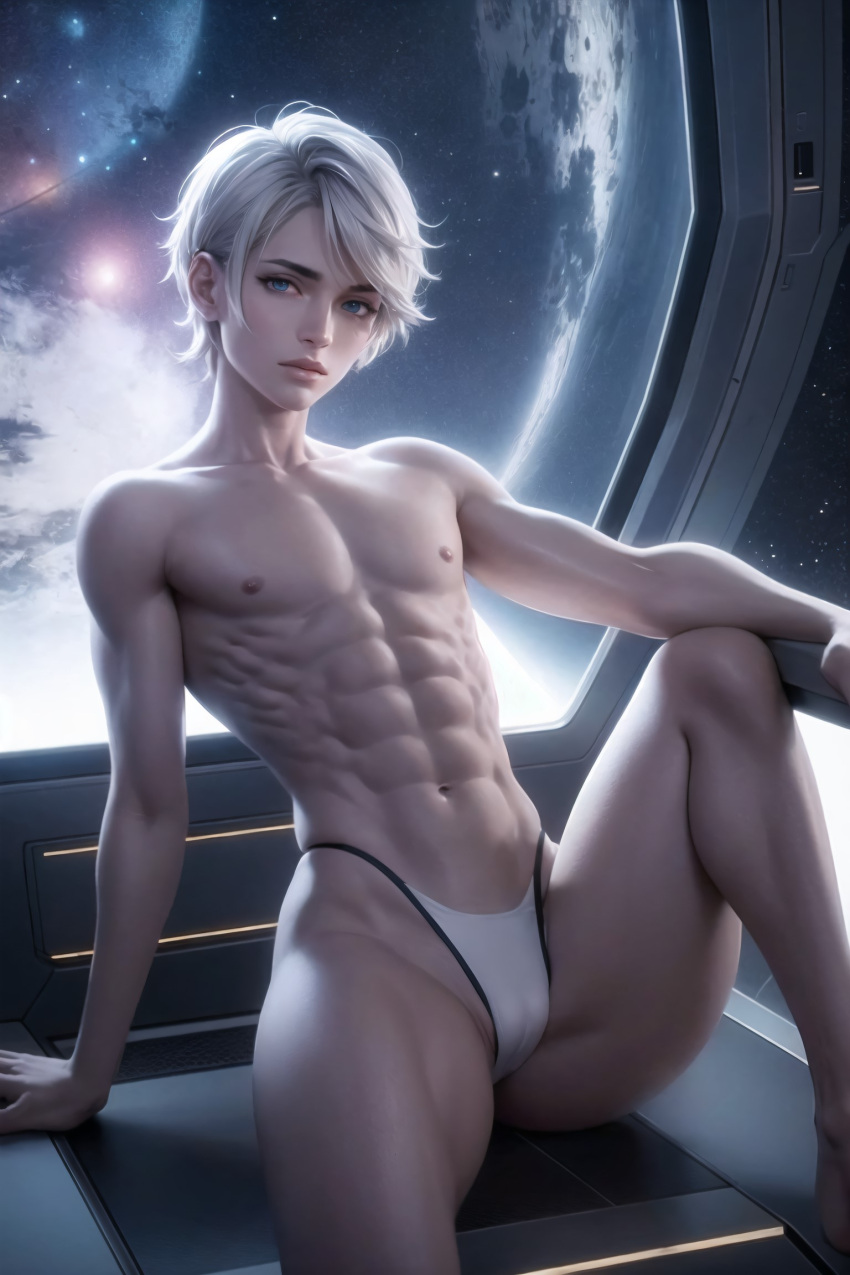 1cuntboy ai_generated androgynous cameltoe covered_pussy cuntboy melk pale-skinned_cuntboy pale_skin space white_hair