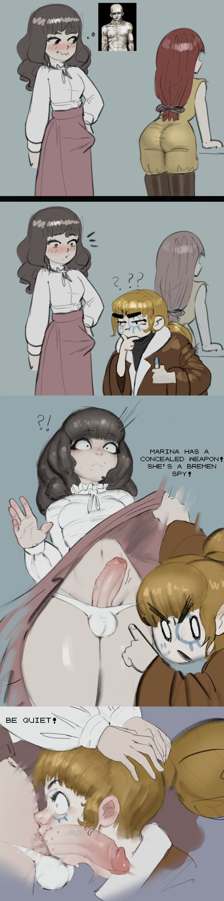 1futa 1girls 2023 2girls 2koma abella_(fear_and_hunger) all_the_way_to_the_base ass assisted_exposure balls balls_bulge balls_deep balls_in_panties balls_under_clothes bangs beauty_mark bent_over big_ass big_penis big_thighs black_hair blonde_hair blowjob blowjob_face blowjob_only blush boner boner_under_clothes bottomless bow_ribbon breasts bulge clothed clothing comic comic_page deep_blowjob deep_penetration deep_throat deepthroat dialogue duo english_text erect_nipples_under_clothes erection erection_under_clothes erection_under_skirt face_fucking face_paint facefuck faceless faceless_character fear_and_hunger fear_and_hunger:_termina fellatio female forced_exposure forced_oral foreskin futa_focus futa_on_female futanari hand_on_chin human intersex irrumatio karin_(fear_and_hunger) light-skinned_female light_skin long_hair looking_at_another marina_(fear_and_hunger) marinazanon mole mole_above_mouth mostly_clothed oral oral_penetration oral_rape oral_sex panties panty_bulge partially_clothed penis penis_out penis_under_clothes penis_under_skirt rape red_hair sequence sex skirt skirt_lift skirt_up standing surprise_deepthroat tagme text toony trans_woman transfem uncensored uncircumcised uncut unretracted_foreskin veiny_penis x-ray x-ray_view