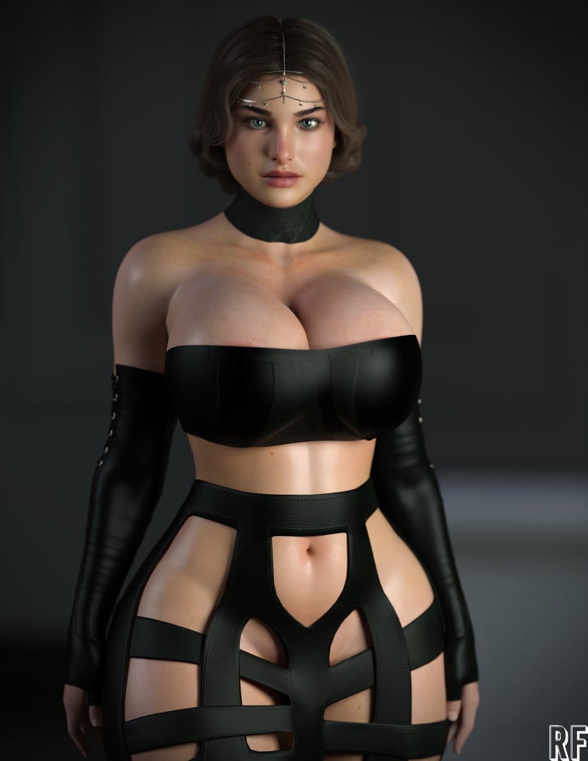 3d big_breasts breasts brown_eyes brown_hair celebrity cleavage dress female female_only front_view laser_gun looking_at_viewer lucasfilm milf natalie_portman padme_amidala rude_frog solo_female standing star_wars thick_thighs wide_hips