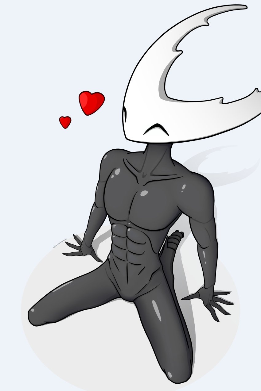 1boy 2023 2_toes 5_fingers abs absurd_res animal_humanoid arthropod arthropod_humanoid athletic athletic_humanoid athletic_male biceps black_eyes claws closed_eyes collarbone cute-yersinia-pestis deltoids digital_drawing_(artwork) digital_media_(artwork) exoskeleton featureless_crotch feet fingers front_view full-length_portrait glistening glistening_body glistening_skin grey_body grey_skin hand_on_ground happy heart hi_res hollow_knight hollow_knight_(character) horn humanoid insect_humanoid insects kneeling leaning leaning_back male male_only mouthless multicolored_body multicolored_skin muscular muscular_humanoid muscular_male nude pecs portrait pose pure_vessel segmented_body segmented_legs signature simple_background slim slim_humanoid slim_male solo spread_legs spreading spurs team_cherry text toe_claws toes two_tone_body two_tone_skin vessel_(species) white_background white_body white_head white_skin