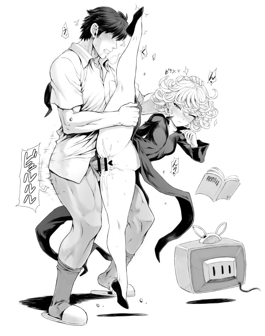 1boy 1girls aroused bar_censor blush bottomless censored clothed_sex cum cum_in_pussy cum_inside dress ejaculation female female_focus fit fit_female hair_grab hand_on_another's_head happy_sex head_grab heart_censor larger_male leg_lift leg_up levitation male mogudan monochrome nervous one-punch_man one_eye_closed partially_clothed passionate penetration penis petite sex sex_from_behind slim_waist smaller_female spread_legs standing_sex standing_split straight tatsumaki thick_thighs vaginal_penetration vertical_splits wide_hips
