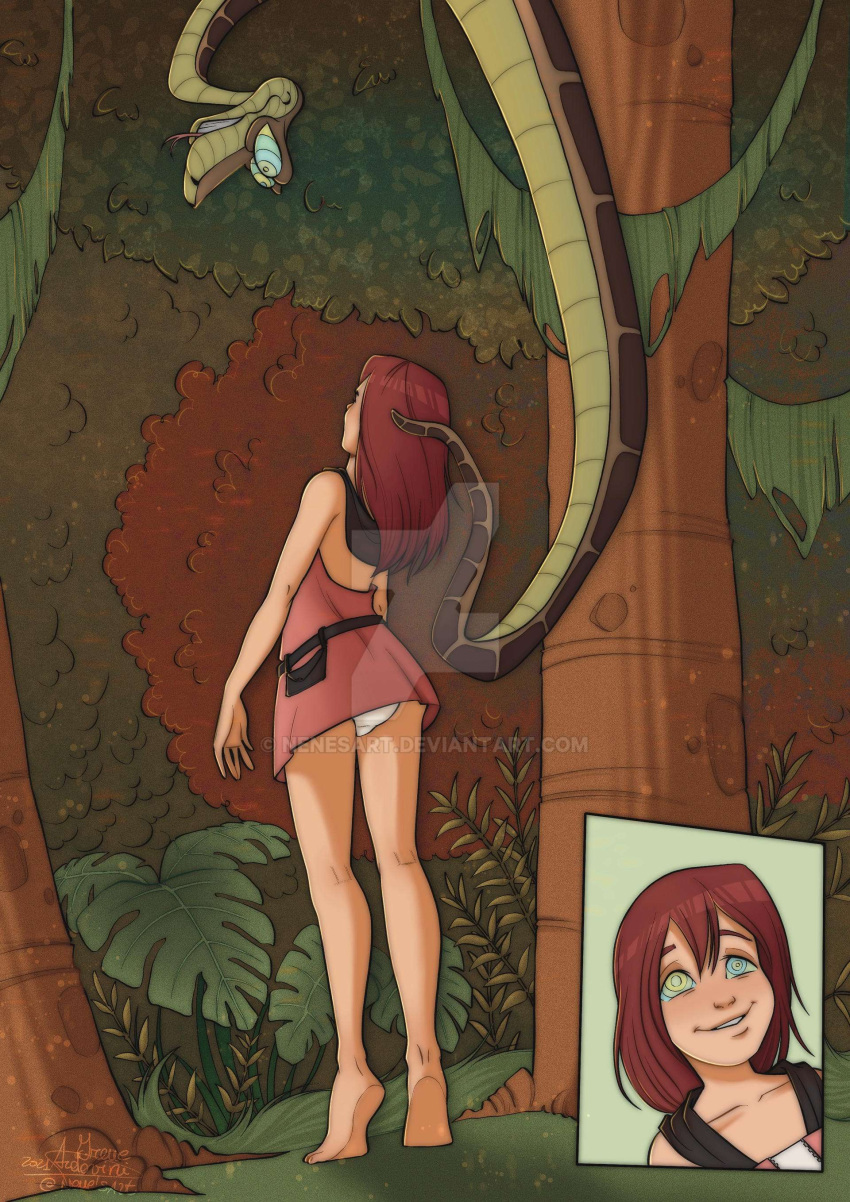 1girls barefoot happy happy_female happy_sub happy_trance hypnosis kaa kaa_eyes kairi kingdom_hearts nenesart panties pantyshot pink_hair skirt smile standing_on_tip_toes the_jungle_book tiptoes upskirt white_panties