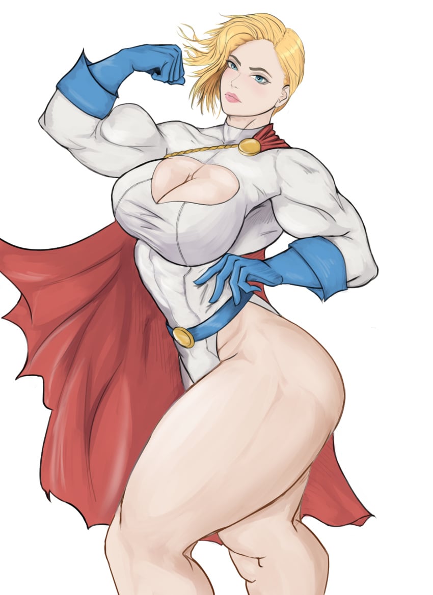 1girls ass big_ass big_breasts blonde_hair blonde_hair blue_eyes breasts dc dc_comics fit_female flexing flexing_bicep muscular muscular_arms muscular_female orlha pale-skinned_female pale_skin pose posing power_girl short_hair skimpy skimpy_clothes solo superheroine superman_(series) thick thick_ass thick_legs thick_thighs voluptuous wide_hips