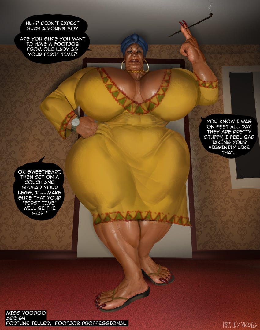 african_female bbw big_breasts dark-skinned_female fat femdom flip_flops foot_fetish long_nails long_toenails old_hag older_female prostitute prostitution sandals smoking virgin virginity_loss vkorg