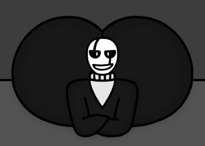 1boy 2d 2d_(artwork) 2d_artwork big_ass big_butt color gaster huge_ass huge_butt looking_at_viewer male_only solo_male tagme undertale undertale_(series) wik45