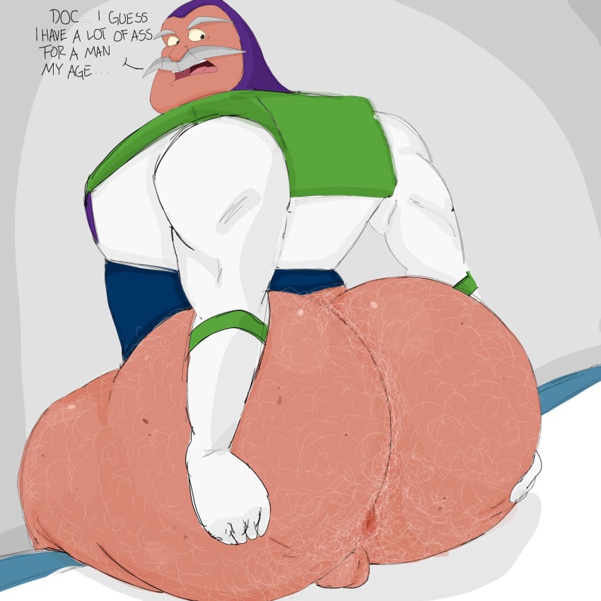 animehikaridesu big_ass big_butt buzz_lightyear_of_star_command dilf gdilf gray_hair hairy hairy_ass hairy_butt head_covered headgear huge_ass huge_butt male_only moustache old_man older_male presenting_hindquarters solo_male spreading spreading_ass spreading_cheeks superchub zeb_nebula