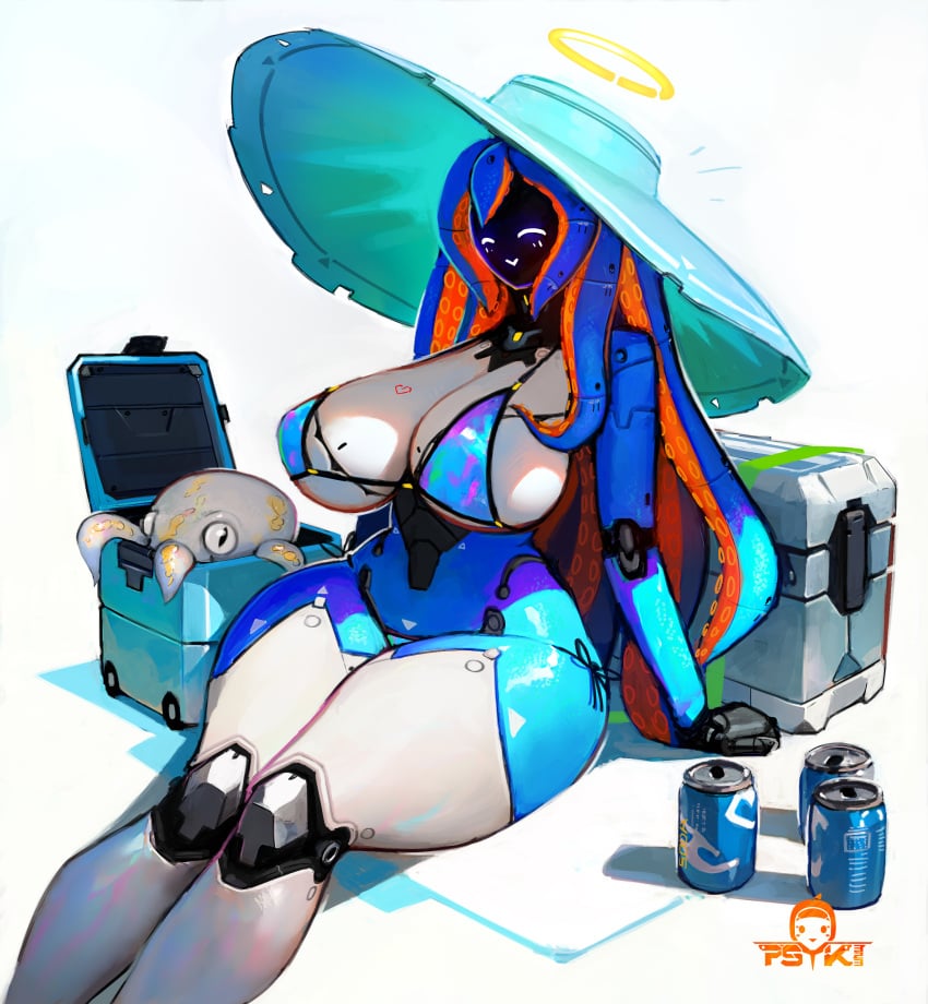 1girls 2023 2d big_breasts big_hat big_thighs bra breasts busty cleavage curvaceous curvy curvy_body curvy_female curvy_figure drinks female female_only glowing_eyes halo hat hi_res highres hips hourglass_figure kraken large_ass large_breasts large_butt large_thighs original original_character picnic psyk323 robot robot_girl robot_joints sitting slim_waist smile smiling solo squid squid_girl summer_hat tentacle tentacle_hair thick_thighs thighhighs thighs voluptuous white_thighhighs wide_hips