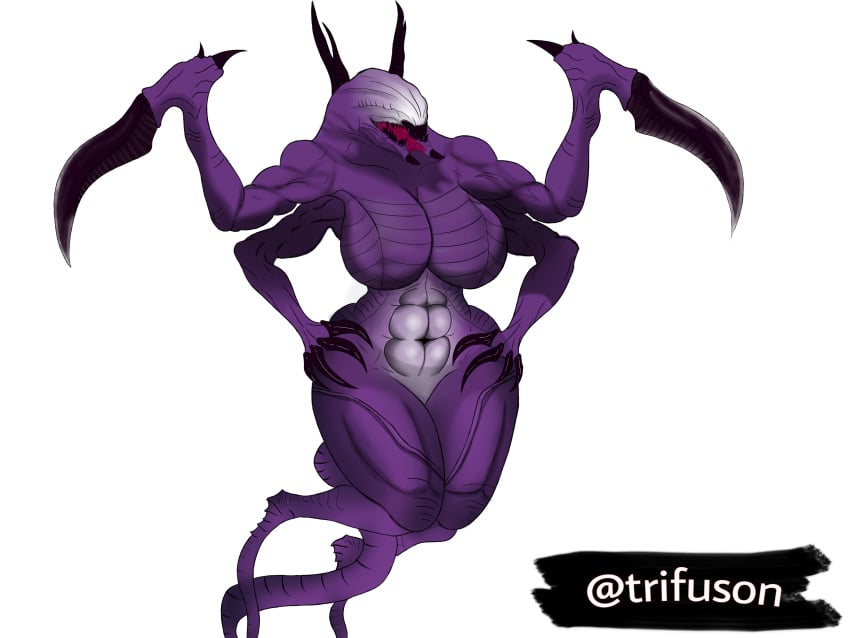 1girls abs alien alien_girl big_ass big_breasts claws evolve fangs female huge_breasts monster monster_girl solo solo_female trifuson wraith_(evolve)