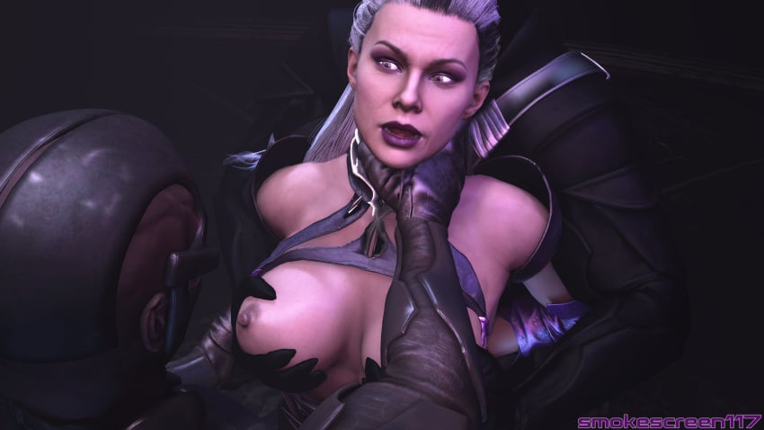 1girls 2boys 3d 3d_(artwork) athletic athletic_female bi-han breast_grab breasts breasts_out groping half-dressed half_naked hand_on_throat milf mortal_kombat mortal_kombat_11 multicolored_hair noob_saibot sindel smokescreen117 source_filmmaker unseen_male_face white_hair