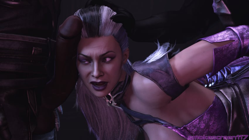 1girls 2boys 3d 3d_(artwork) ass athletic athletic_female bent_over bi-han half-dressed half_naked milf mortal_kombat mortal_kombat_11 multicolored_hair noob_saibot partial_male pushing_down sindel smokescreen117 source_filmmaker tease teasing white_hair