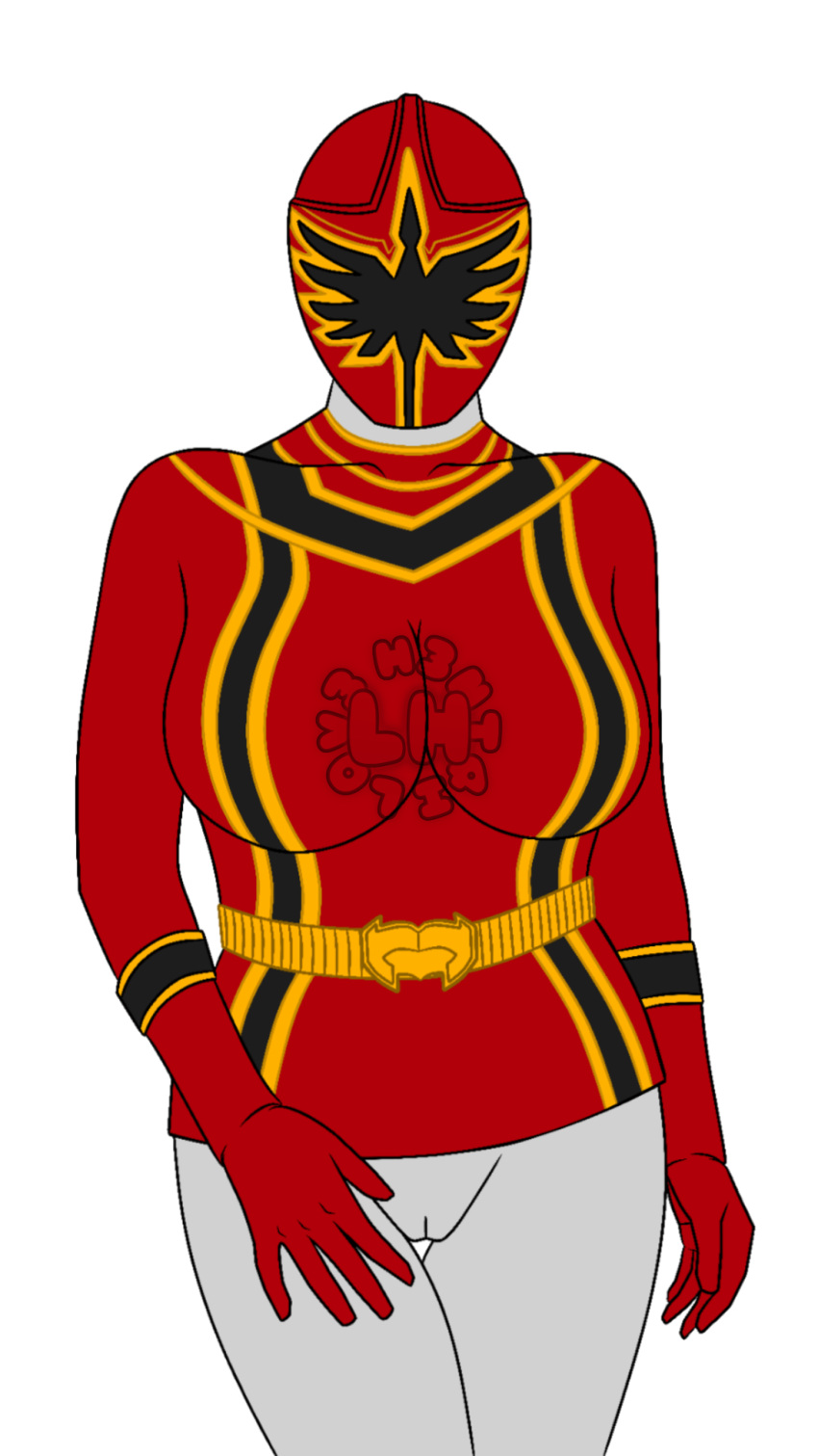 1girls 2d big_breasts bodysuit female helmet png power_rangers power_rangers_mystic_force red_ranger rule_63 suit