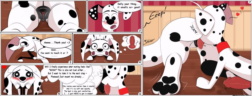 101_dalmatian_street 101_dalmatians 2dogs absurd_res anthro anthro_focus anthro_on_anthro aroused barbouillepierre big_penis black_nose black_pussy black_spots black_text blush blushing blushing_female blushing_male boy canid canine canine_genitalia canine_penis canine_pussy canis cartoon clenched_teeth comic cunnilingus dalmatian disney dog dog_collar doggy_style dolly_(101_dalmatians) drool drooling drooling_tongue dylan_(101_dalmatians) english_text feet female female_dog feral girl gritted_teeth heart-shaped_pupils heart_eyes heart_symbol huge_penis incest inkbunny large_penis licking licking_pussy love male male/female male_dog on_front paws penis precum precum_drip precum_pool precum_puddle precum_string puffy_pussy puppy pussy_lick pussy_licking red_rocket sibling_(lore) sibling_incest siblings speech_bubble steamy step-incest stepbrother stepbrother_and_stepsister stepbrother_and_stepsister_(lore) stepsibling stepsibling_(lore) stepsiblings stepsister tail tailwag talking_to_partner teasing teen teenager teeth_clenched text thought_bubble throbbing throbbing_penis white_body white_fur white_spots