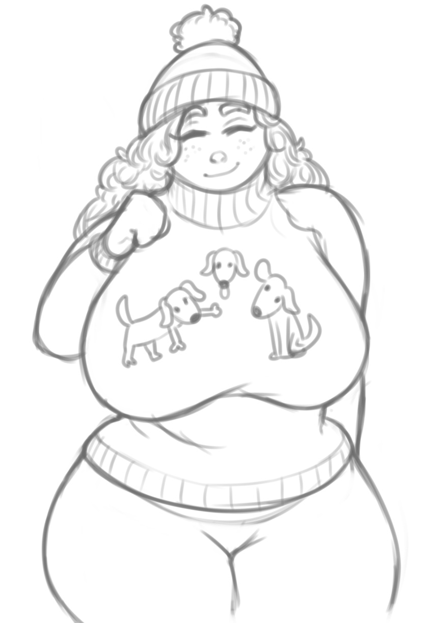 canine curvy juicydemon rachel_(juicydemon) sweater sweater_puppies tagme