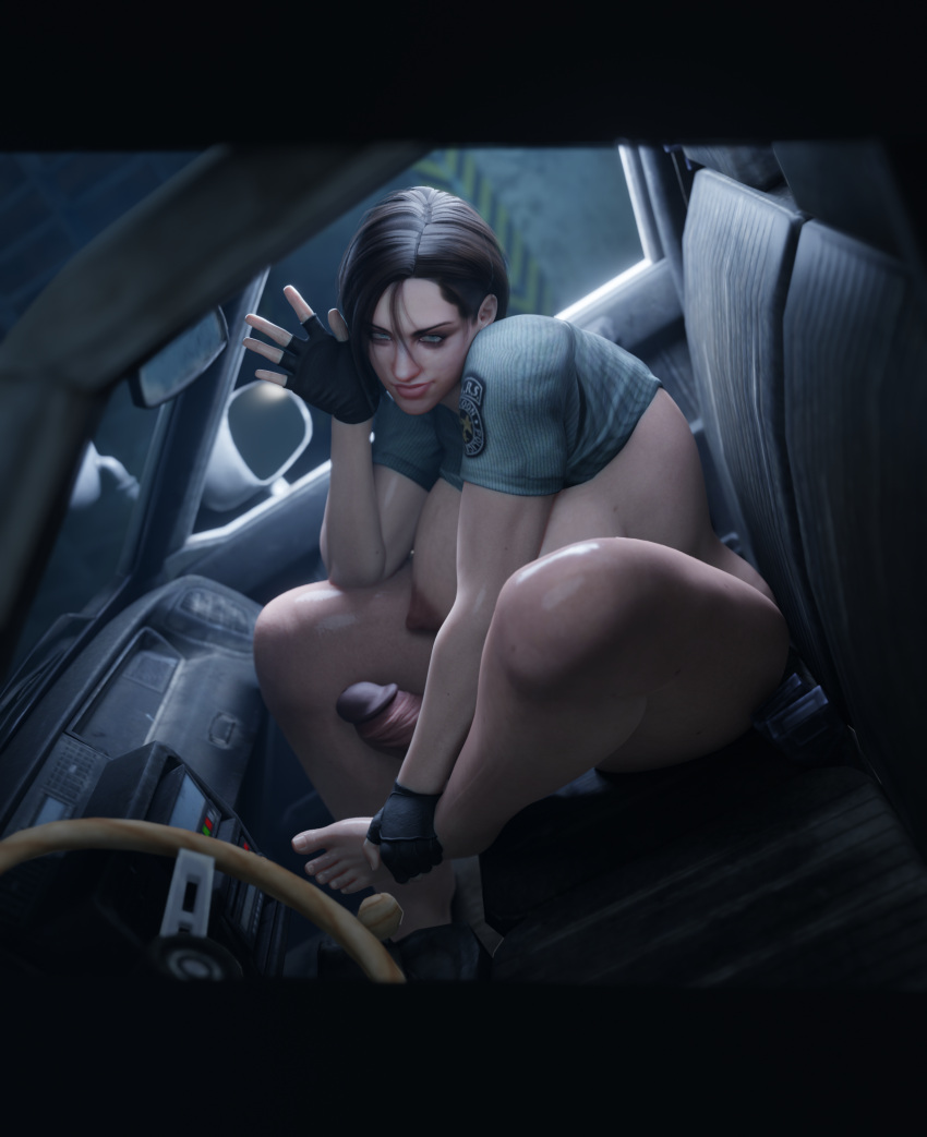 3d big_ass big_breasts big_butt big_penis car_interior futa_is_bigger futa_only futanari huge_ass huge_breasts huge_butt huge_cock huge_thighs jill_valentine jill_valentine_(julia_voth) looking_at_viewer resident_evil resident_evil_remake sfmnewbie solo tagme venus_body venus_futa voluptuous waving_at_viewer