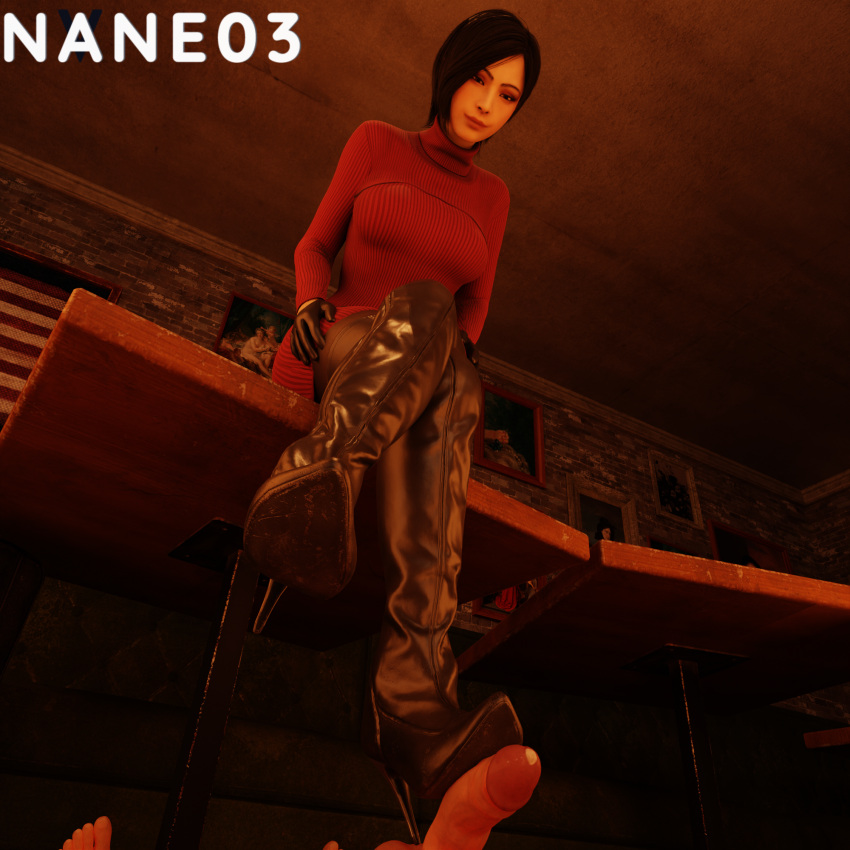 3d ada_wong bootjob boots cum female female_domination femdom footjob nane03 pov resident_evil resident_evil_4 resident_evil_4_remake shoejob stepped_on submissive submissive_male