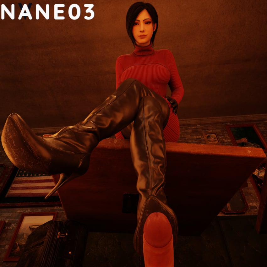 3d ada_wong bootjob boots female female_domination femdom footjob nane03 pov resident_evil resident_evil_4 resident_evil_4_remake shoejob stepped_on submissive submissive_male