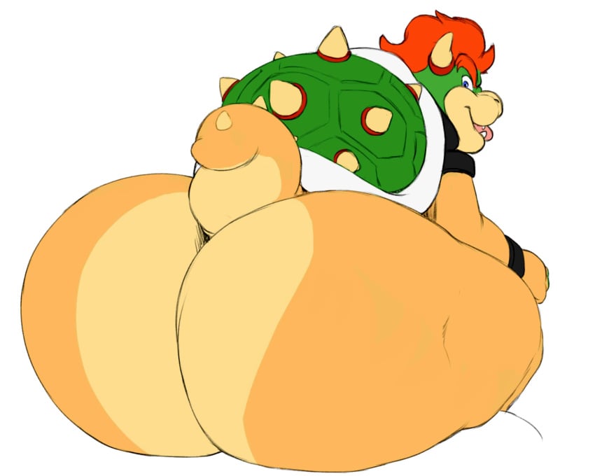 anthro ass back_view bowser butt_focus huge_ass itzcharlie kosmonius looking_at_viewer male male_only mario_(series) nintendo scalie solo solo_male tail