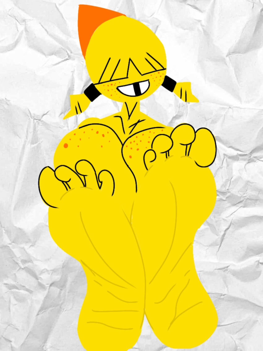 anthro barefoot breasts feet female foot_fetish foot_focus hi_res humanoid nude sarah_(valerian_high) smile soles solo toes valerian_high wrinkled_feet