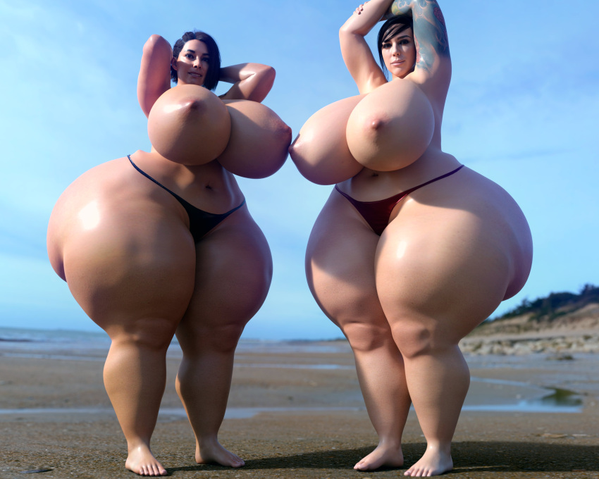 3d 3d_(artwork) activision bare_breasts beach big_breasts breasts call_of_duty huge_breasts mara_(cod) thong valeria_garza vorhauzen1 wide_hips