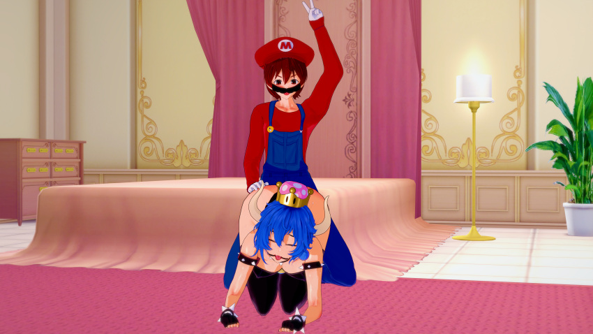 ass_grab bowsette_(cosplay) chanax30 chanax30_(artist) jo_(joaquinworld12) joaquínworld12 koikatsu male_domination mario_(cosplay) mario_(series) moaning new_super_mario_bros._u_deluxe ryuga sex super_mario_bros.