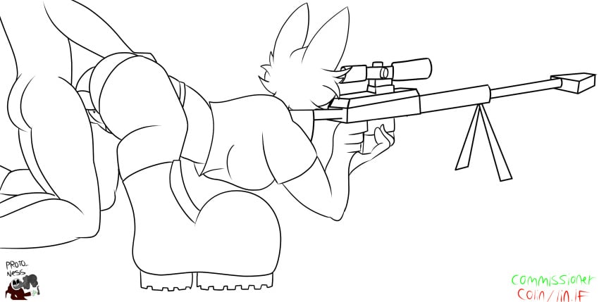 big_ass big_breasts big_penis changed_(video_game) fennec human_on_anthro human_penetrating lin_(changed) line_art original_character proto_ness_(artist) sniper straight straight_sex through_clothes