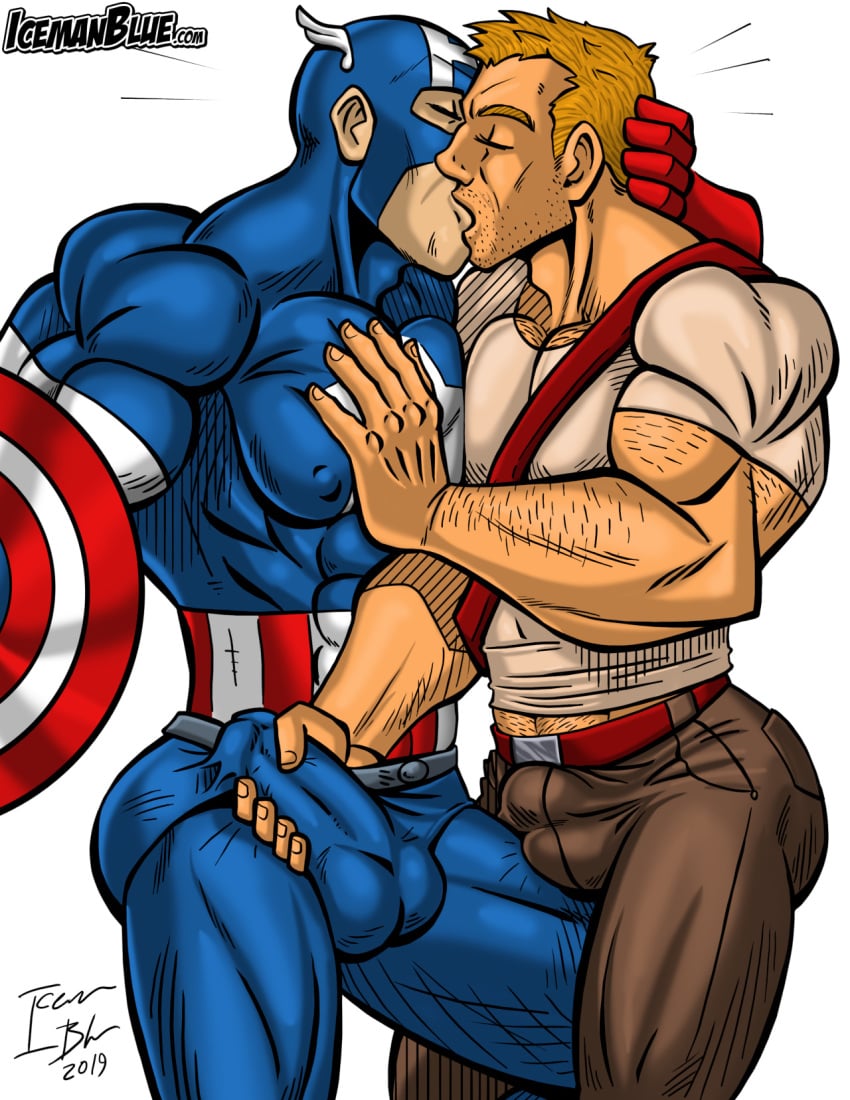 2019 2boys captain_america gay guardians_of_the_galaxy icemanblue male male_only marvel marvel_comics peter_quill rubbing_penis starlord uncensored yaoi