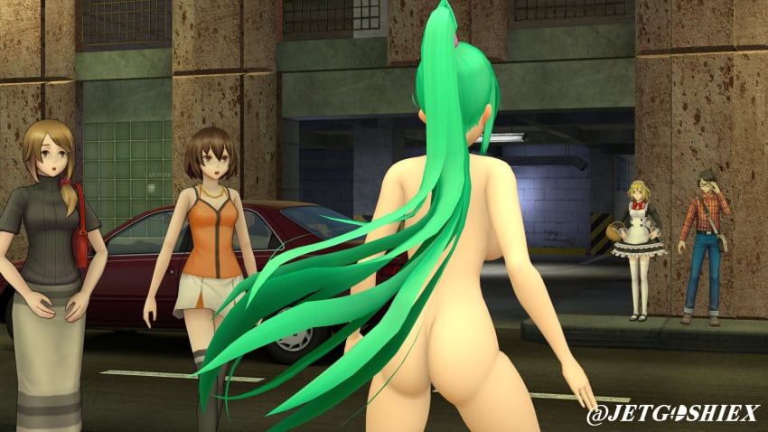 3d ass completely_nude completely_nude_female embarrassed embarrassed_nude_female enf exhibitionism female green_hair jetnsfw long_hair naked naked_female nude nude_female pneuma_(xenoblade) sfm streaking street xenoblade_(series)