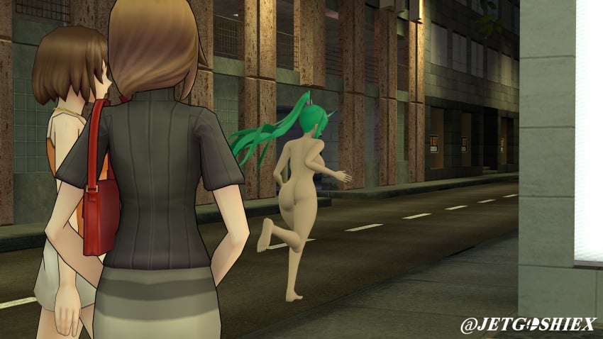 3d ass barefoot completely_nude completely_nude_female embarrassed embarrassed_nude_female enf exhibitionism female full_body green_hair jetnsfw long_hair naked naked_female nude nude_female pneuma_(xenoblade) running sfm streaking street xenoblade_(series)