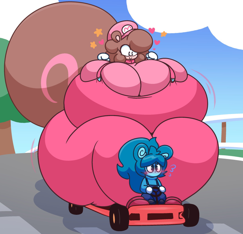 anthro big_breasts breasts fat gravtitty huge_breasts mario_(series) mario_kart mocha_(gravtitty) nintendo thick_thighs wide_hips