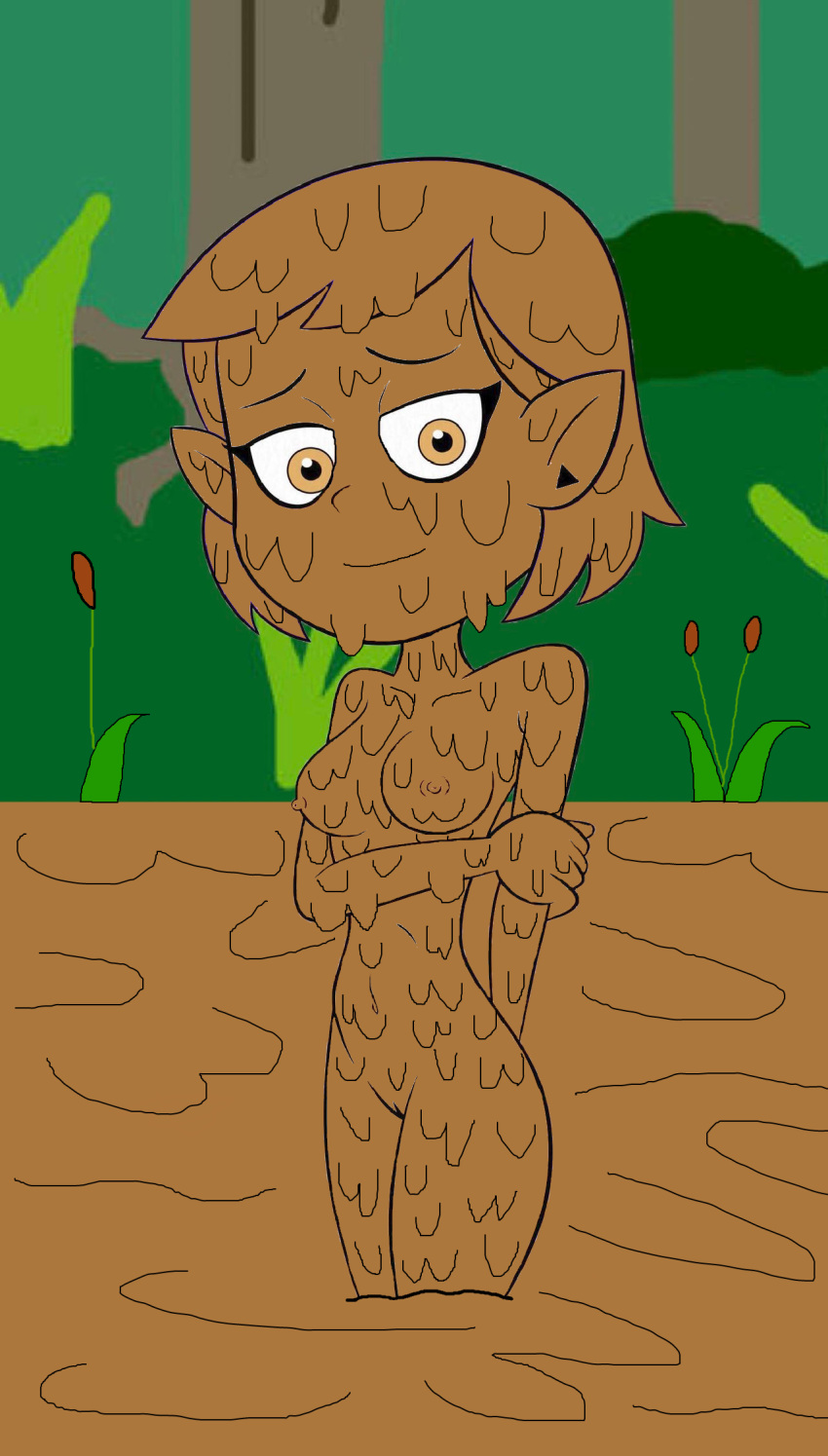 1girls amity_blight bad_anatomy breasts completely_naked completely_nude covered_in_mud dirty dirty_girl disney edit female female_only mud muddy nipples nude nude_female redguy7 solo straight_hair the_owl_house