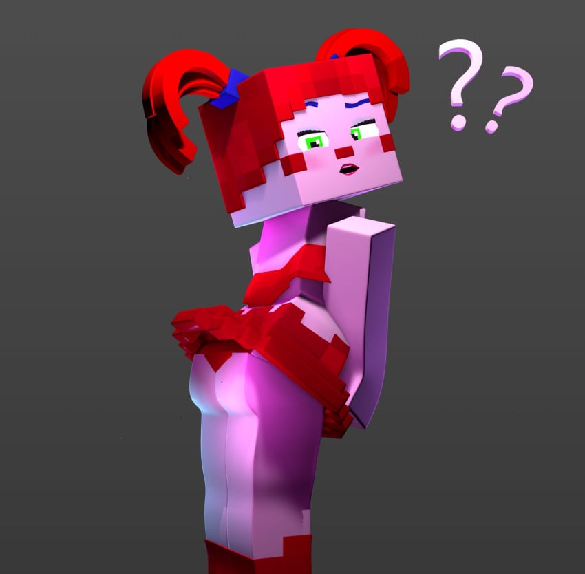 3d animation_lobby ass baby_(fnafsl) circus_baby circus_baby_(fnaf) circus_baby_(minecraft) five_nights_at_freddy's fnaf minecraft naughty naughty_face solo