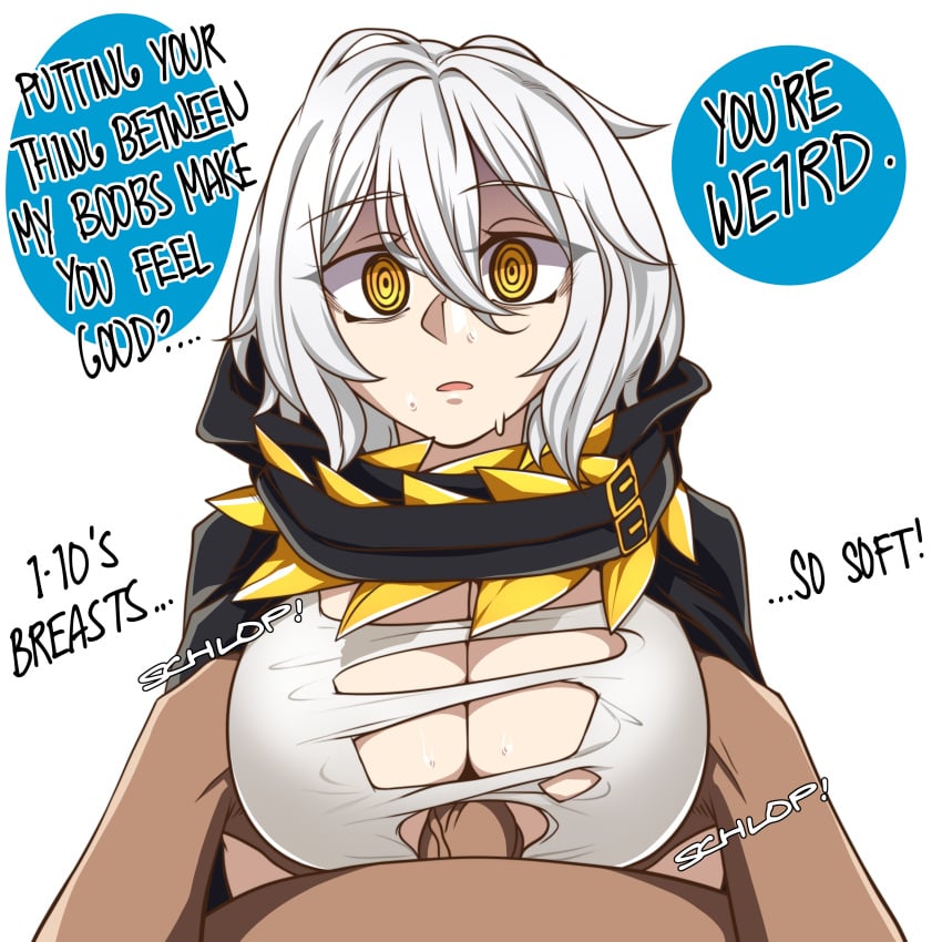 10s 1boy 1boy1girl 1girls 2010s absurdres bandai bandai_namco black_cloak breast_grab breasts brown-skinned_male brown_body brown_skin center_opening cleavage cloak clothed clothed_female clothed_female_nude_male clothed_sex clueless code_vein color color_edit colored colorized dialog dialogue dress edit edited ekz ekz_(robotekz) emotionless empty_eyes english_text erection expressionless eye_contact eye_contact_pov female female_vampire grabbing grabbing_breasts groping hair_between_eyes hand_on_breast hetero highres hood hooded_cloak human human_only io_(code_vein) large_breasts latino latino_male light-skinned_female light_skin looking_at_another looking_at_viewer lying male male/female male_pov male_with_female md5_mismatch namco nude nude_male nude_male_clothed_female on_back onomatopoeia outercourse paizuri paizuri_lead_by_male paizuri_on_lap paizuri_under_clothes pale-skinned_female pale_skin parted_lips penis perpendicular_paizuri pov pov_eye_contact ringed_eyes robe rubbing sex short_hair simple_background solo_focus sound_effects speech_balloon speech_bubble straight sweat talking talking_to_partner talking_to_viewer tan-skinned_male tan_skin third-party_edit torn_clothes torn_shirt unaware uncensored undead vampire white_background white_dress white_hair yellow_eyes