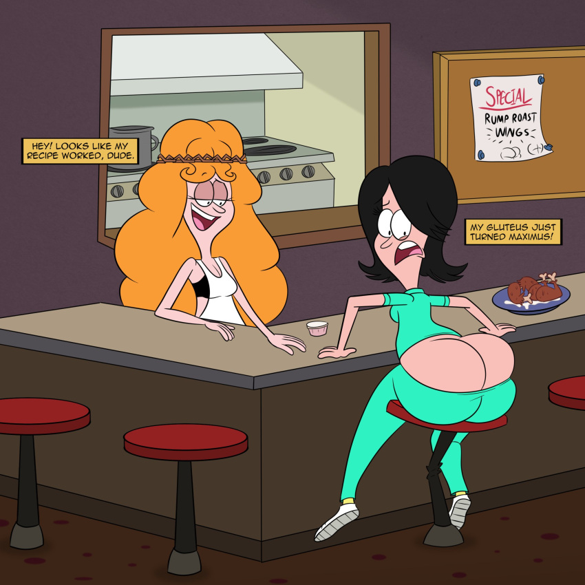 2girls ass ass_cleavage ass_expansion ass_focus belle_pepper big_ass big_butt black_hair bubble_ass bubble_butt butt_crack cleavage darlene_patel dat_ass dialogue english_text fat_ass female female_only first_porn_of_character long_hair looking_back mature_female milf mother multiple_girls nickelodeon orange_hair sanjay_and_craig sb99 scobionicle99 short_hair tagme talking_to_another text text_box