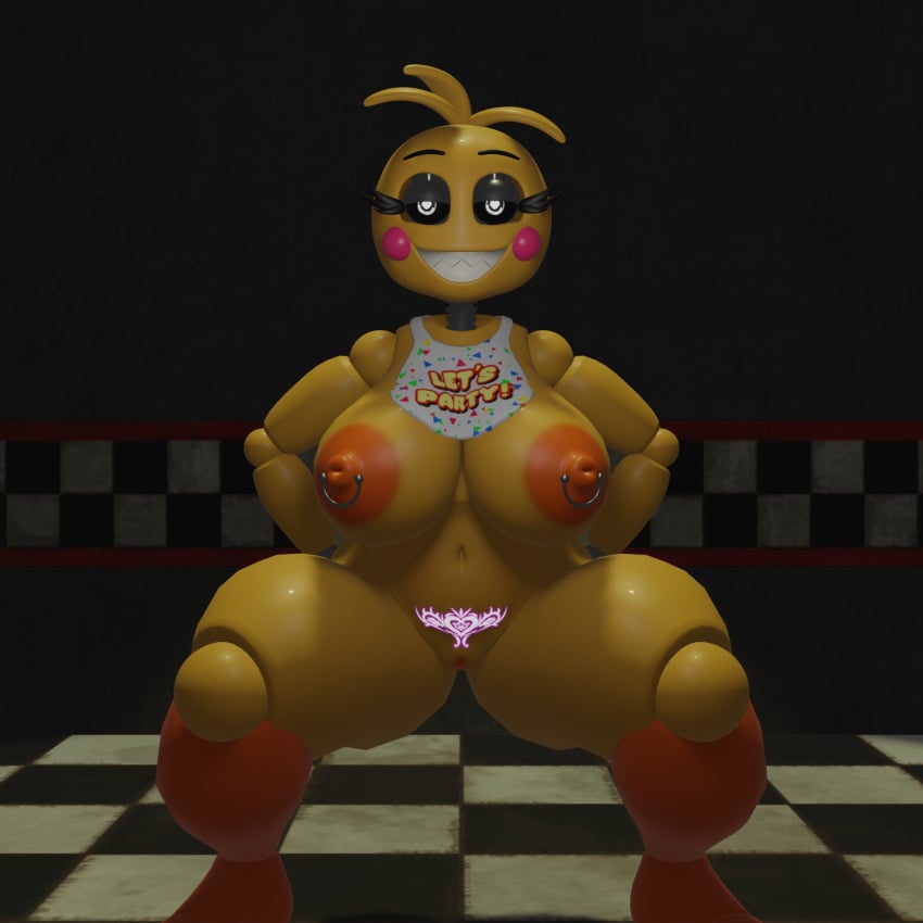 1girls 3d 3d_(artwork) areolae big_breasts breasts female female_only five_nights_at_freddy's five_nights_at_freddy's_2 hi_res lovetaste_chica nipple_piercing nipples pussy scottgames thick_thighs toy_chica_(fnaf) vxast wide_hips