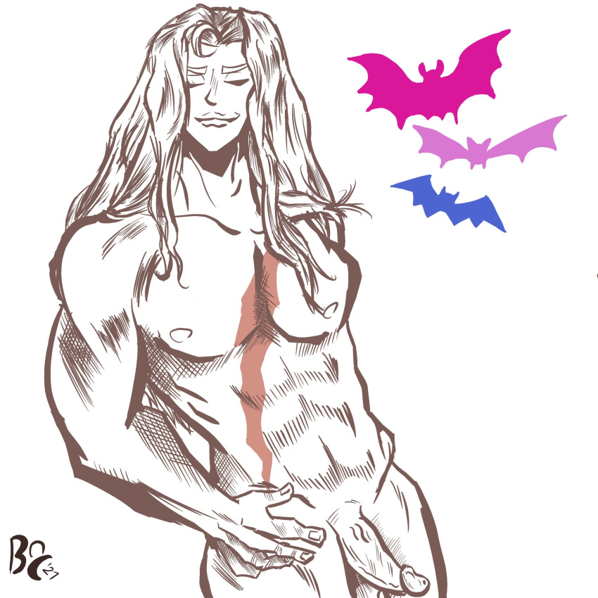 1boy alucard_(castlevania) bats castlevania castlevania_(netflix) dhampir konami limited_palette male male_only nude nude_male penis scars sketch solo tagme tagme_(artist) twunk uncensored vampire
