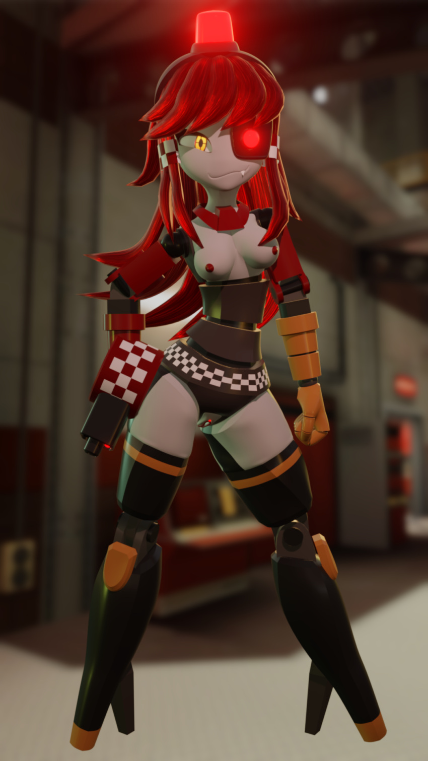 1girls 3d 3d_(artwork) 3d_model breasts erect_nipples horny_female humanoid looking_at_viewer mimi_sentry multicolored_eyes no_panties red_hair robot_girl sentry_(team_fortress_2) sentry_turret skirt smile solo solo_female source_filmmaker tagme team_fortress_2 tf2 theheretek valve valve_(company) wet_pussy