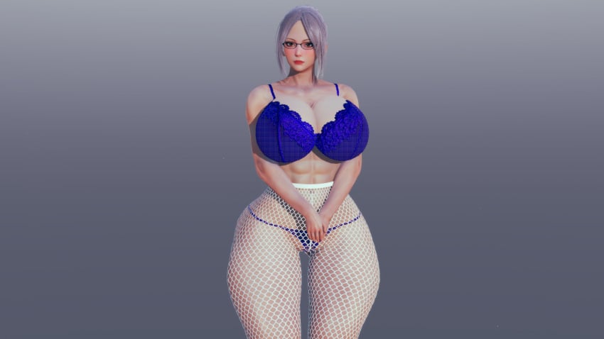 3d big_breasts breasts female female_focus female_only looking_at_viewer losakdodo nipples poktaklulu potakdodo potaklulu prison_school shiraki_meiko teacher